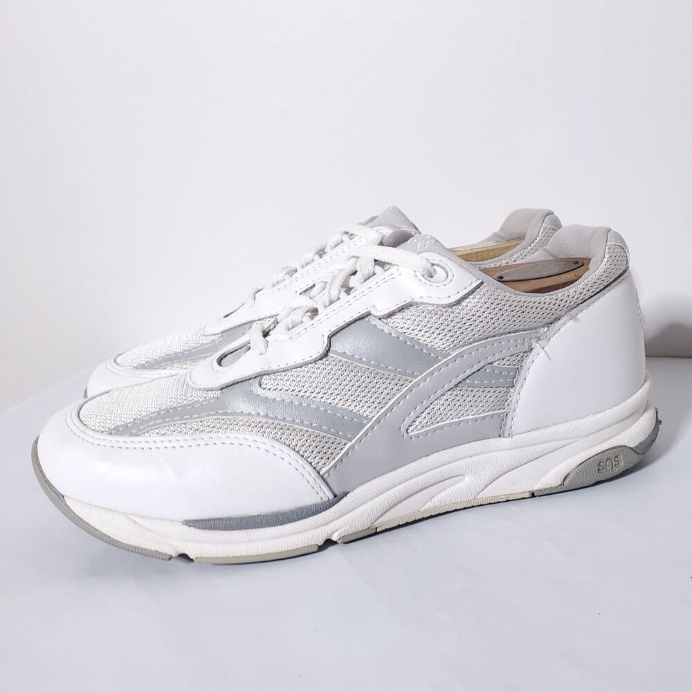 SAS Tour Mesh Silver Sneakers Womens Active Comfort Tennis Shoes White Size 9.5M